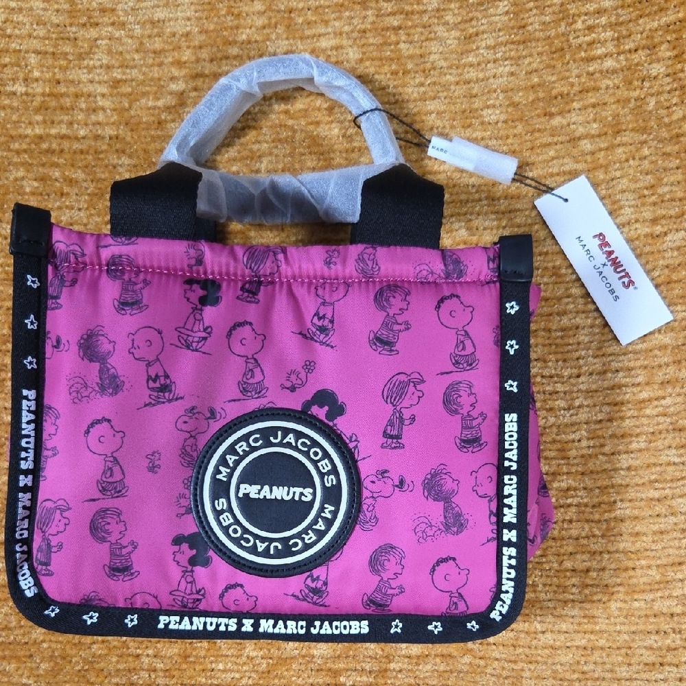 Marc Jacobs Pink and Black Snoopy Patterned Bag